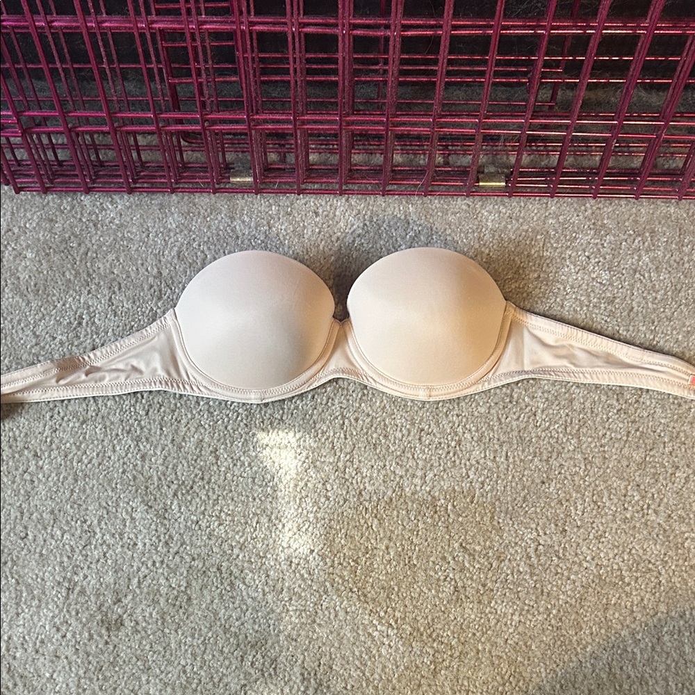 PINK Victoria's Secret Cream Strapless Bra